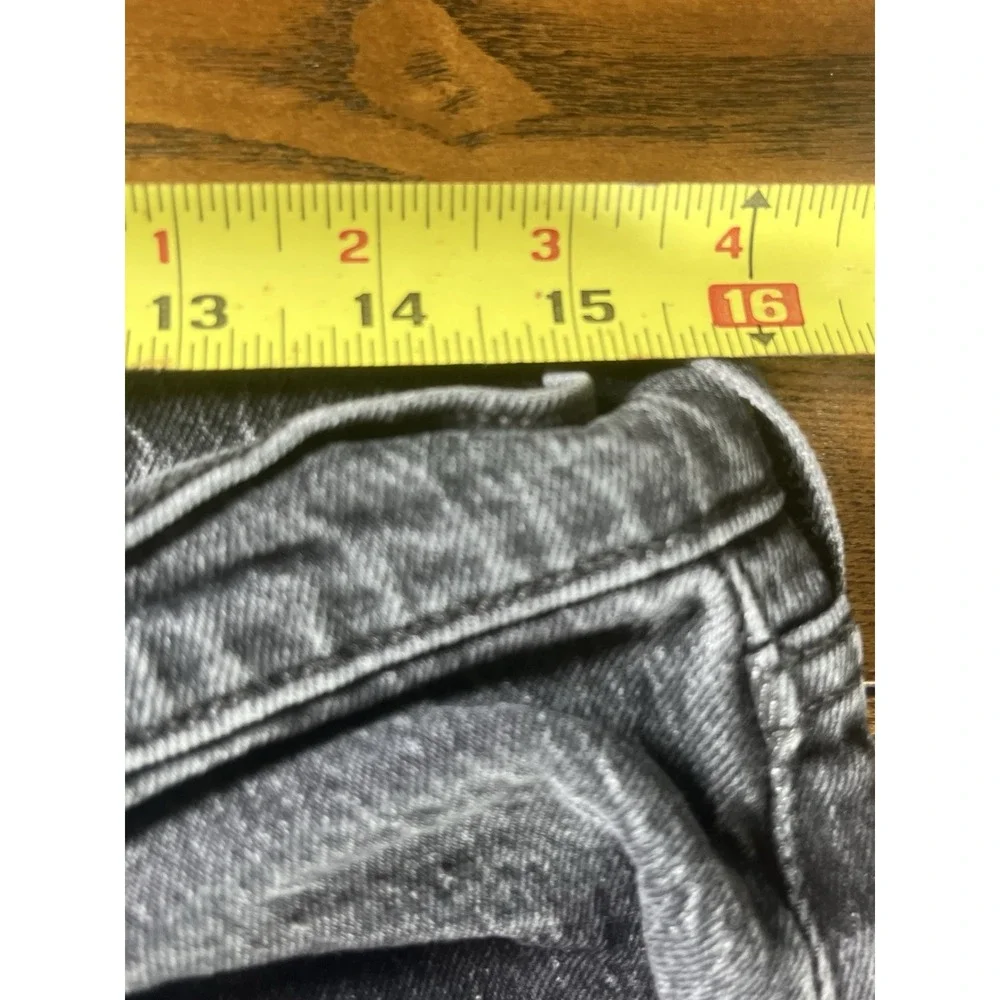 Levis Premium Jeans Womens 32 Black 70s High Flare Distressed Denim Grunge Y2K